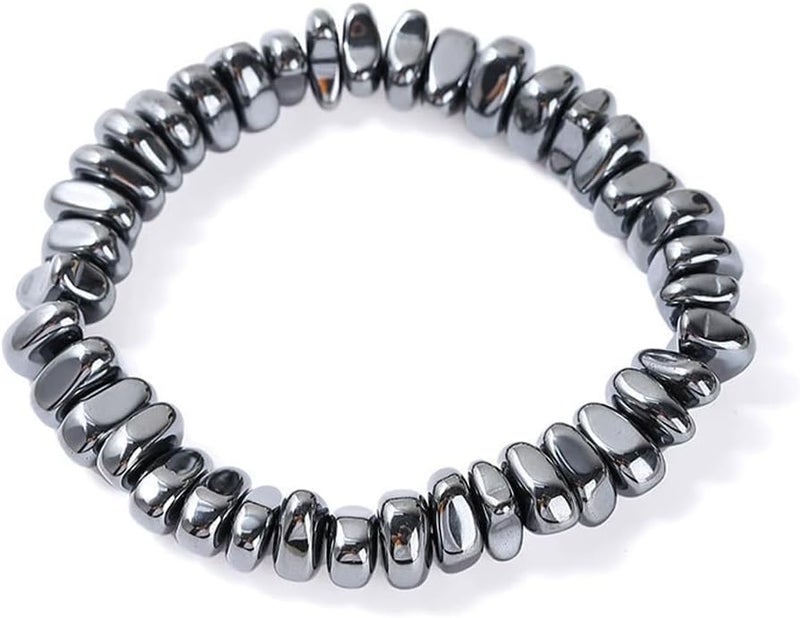 DivaGlamz Hematite Bracelet For Men, Reclaim Your Edge & Confidence Natural Hematite Stone Beaded Stretch Healing Bracelets Inspirational Gift Jewelry - Image 1
